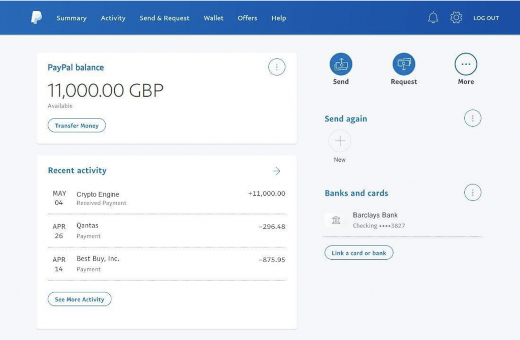 £11,000.00 arrived from British Bitcoin Profit to my Paypal account.